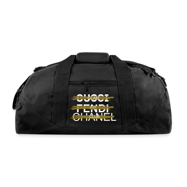 Glam Fit Club, Not Designer Black Duffel Bag - black