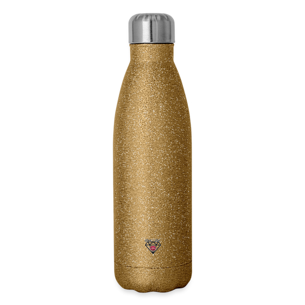 Glam Fit, Not Designer Water Bottle - gold glitter