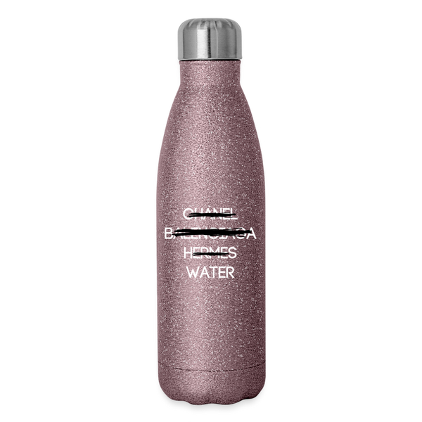 Glam Fit, Not Designer Water Bottle - pink glitter